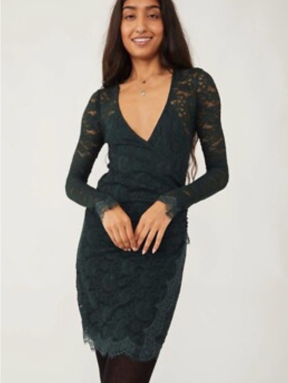 Free People Pearl Lace Mini Dress.